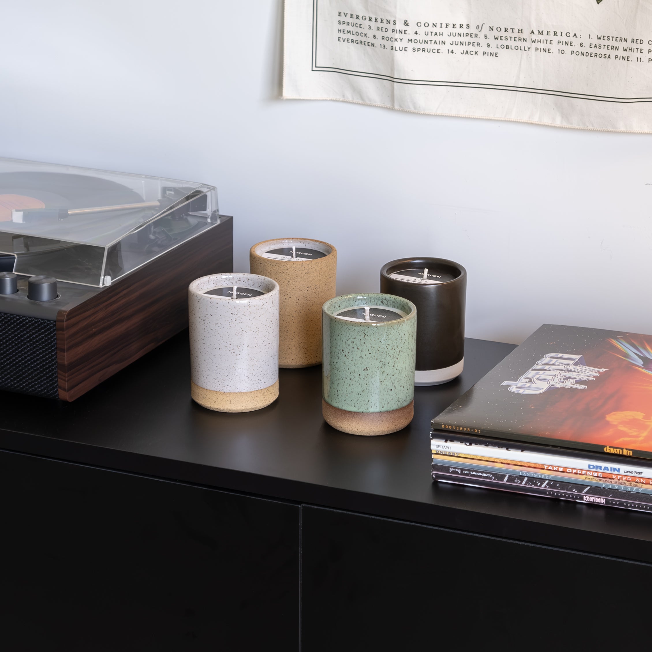 Ceramic Candles on a Desk
