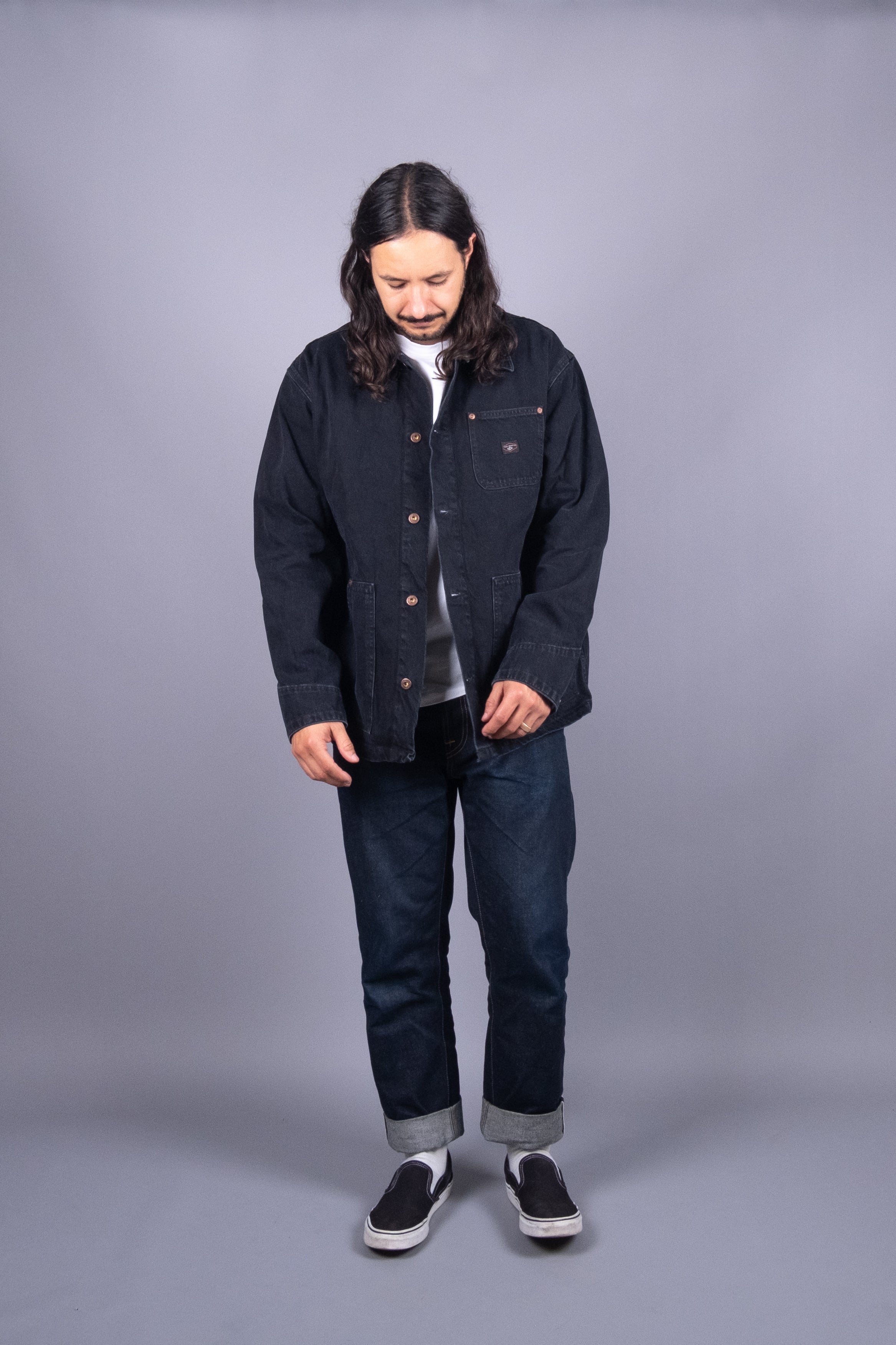 Nudie Jeans Carson Chore Jacket Black Hole