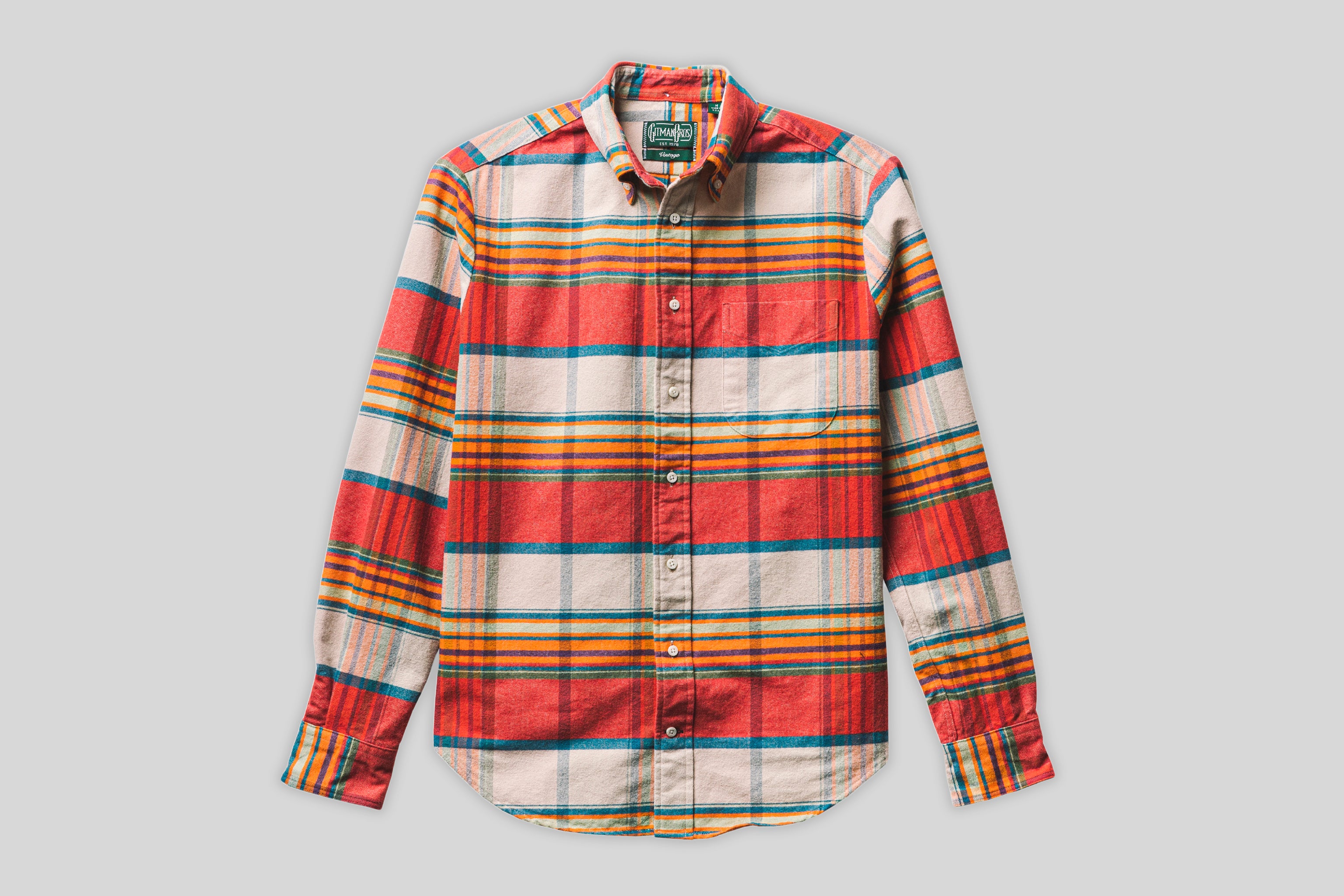 Gitman Vintage Sunrise Stripe Moleskin Flannel