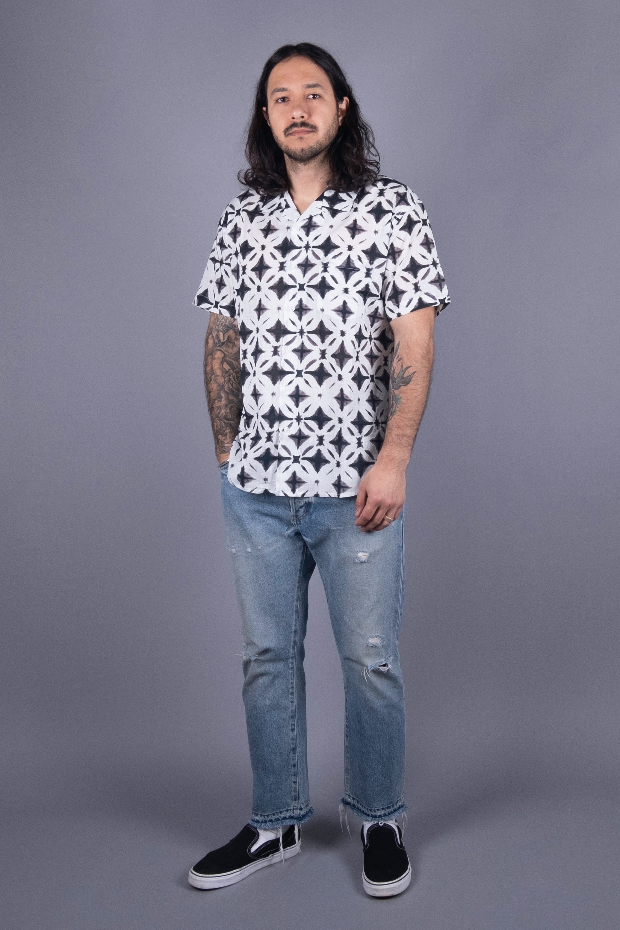 Corridor Organic Tie Dye Geo Print Shirt